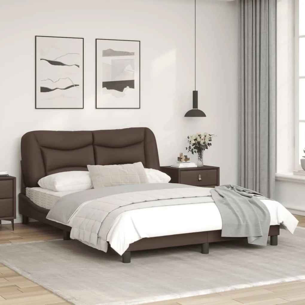 Giroletto con luci led marrone 140x190 cm in similpelle