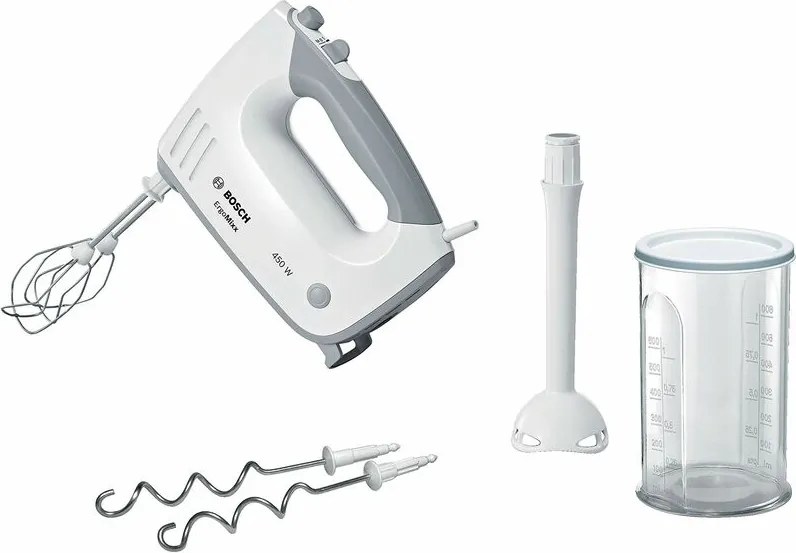 Bosch MFQ36440 Sbattitore +Asta+ Bichiere, Manuale, Bianco, 450 W