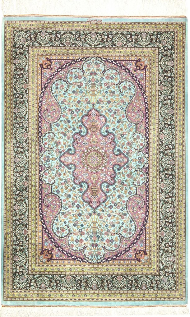 Ghom Tappeto 120 x 80 Rosso (Iran) Annodato A Mano