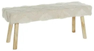 Panca DKD Home Decor Bianco Naturale Legno 120 x 50 x 40 cm