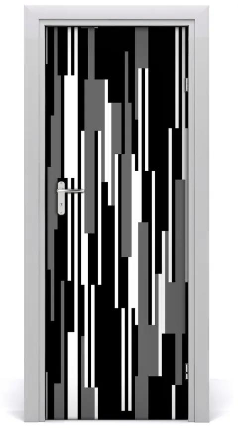 Sticker porta Linee in bianco e nero 75x205 cm