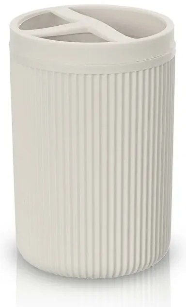 Portaspazzolini da appoggio beige in plastica Ring
