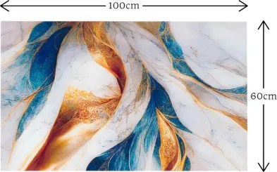 Quadro in vetro temperato 100x60 cm moderno - Astrazione del marmo