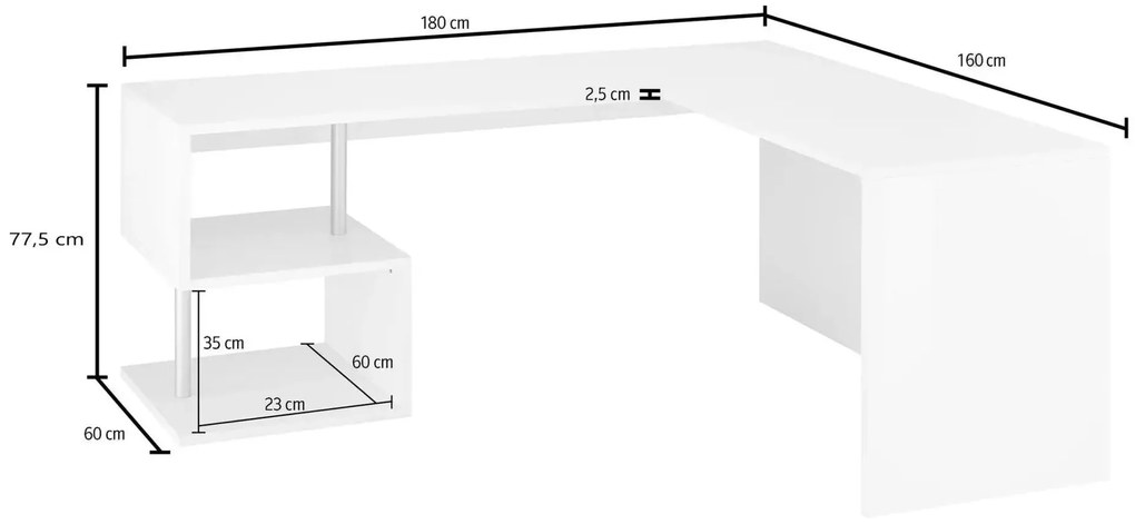 Scrivania Angolare ESSE: Design Moderno e Funzionalità
