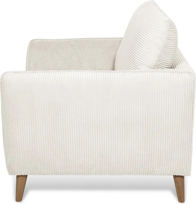 Poltrona in velluto a coste bianco Paris - Scandic