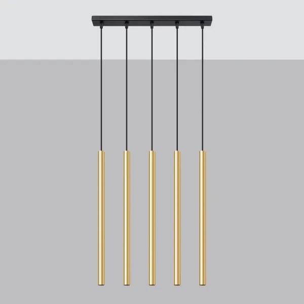 Sollux SL.1198 - Lampadario a sospensione con filo PASTELO 5xG9/8W/230V oro