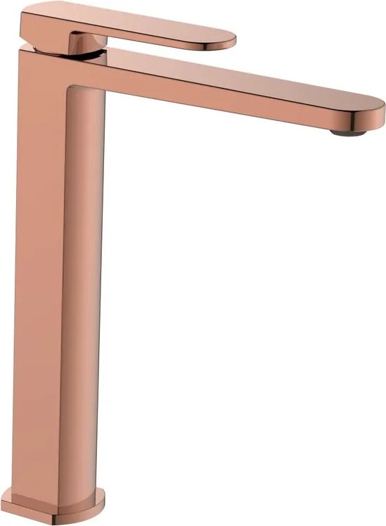 Rubinetto per lavabo getto laminare cristallino Zefir rame ramato AQUASANIT