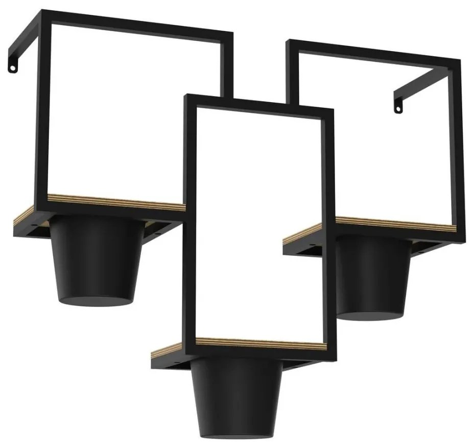 Vaso da fiori da parete 46x53 cm nero