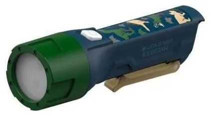 Ledlenser KIDBEAM4 DINO - Torcia dimmerabile a LED per bambini, 2x AAA, IP44, verde