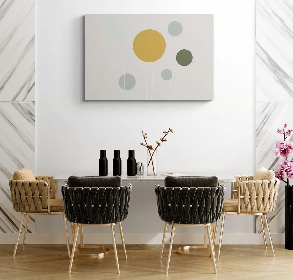 Stampa su tela – Alberi minimalisti con cerchi