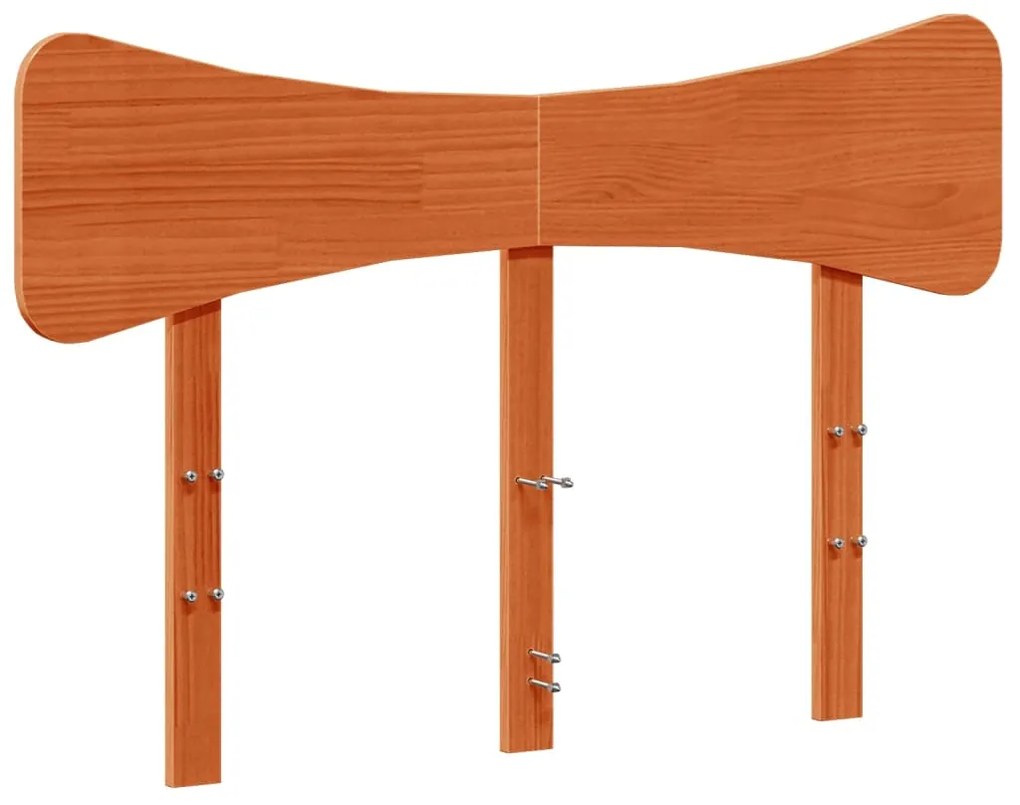 Testiera marrone cera 120 cm in legno massello di pino