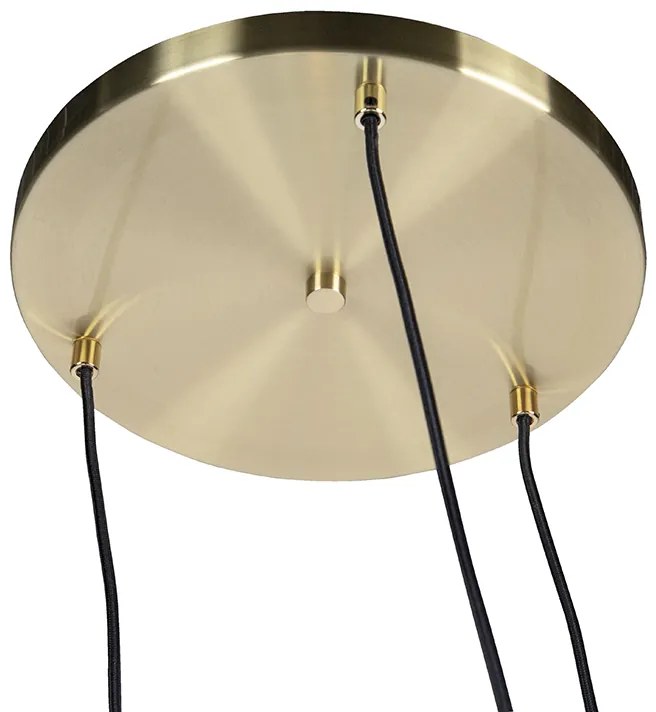 Lampada a sospensione intelligente in ottone con 3 ST64 WiFi con vetro blu - Pallon