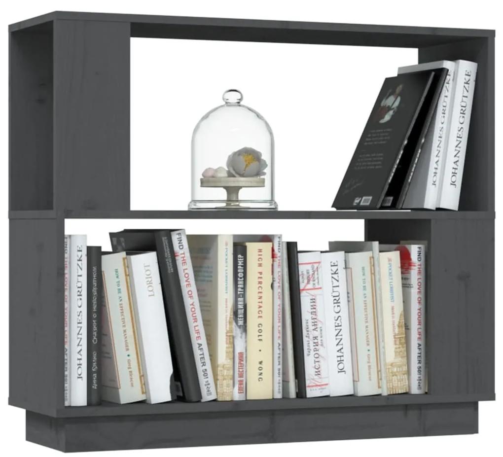 Libreria/divisorio grigio 80x25x70 cm in legno massello di pino