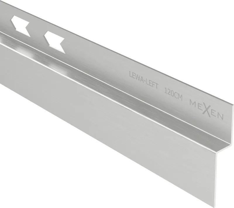 Mexen Line-B listello inclinato a muro 120 cm sinistro, inox - 181002120L