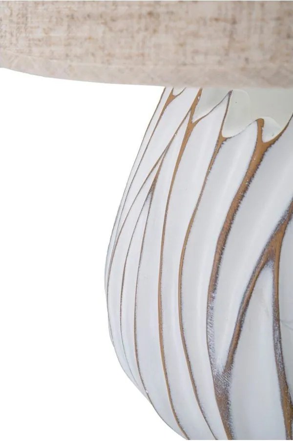 Lampada da tavolo beige con paralume in tessuto (altezza totale 48 cm) Honduras – Mauro Ferretti