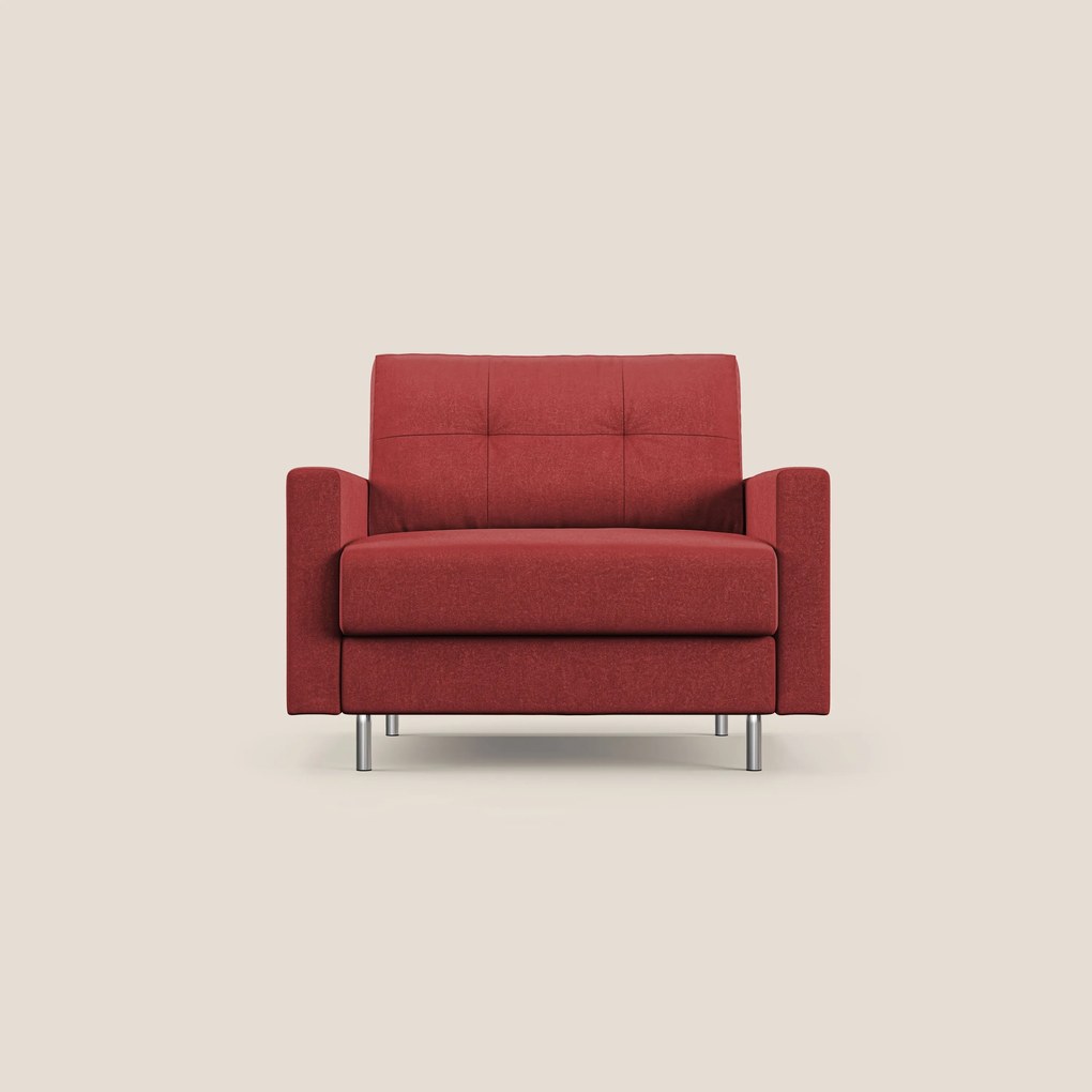 Megan poltrona letto in microfibra smacchiabile T11 rosso