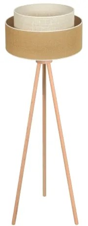 Duolla - Lampada con piedistallo YUTE BOHO 1xE27/15W/230V diametro 45 cm marrone/color crema