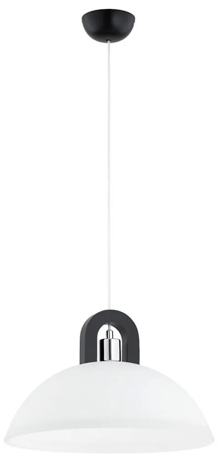 Lampadario a sospensione con filo MIGOT 1xE27/15W/230V nero/cromo