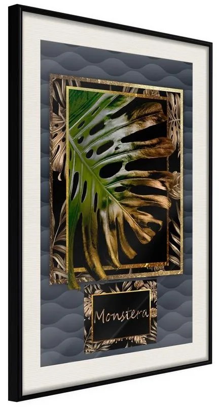 Poster  Monstera in the Frame  Cornice Quadri Cornice nera con pass-partout, Larghezza x Altezza Home decor 20x30