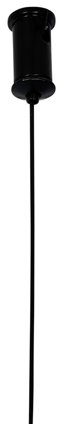 Lampada a sospensione nera con vetro fumé oblungo 8 luci - Monaco