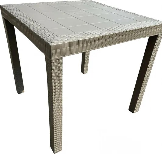 Tavolo quadrato 80x80cm per interno ed esterno in polipropilene DALLAS TORTORA