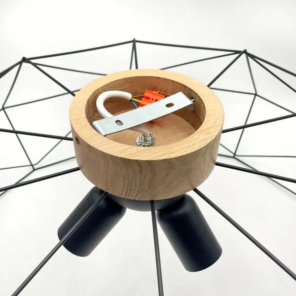 Brilagi - Plafoniera WOODY BASKET 3xE27/60W/230V Ø 80 cm rovere