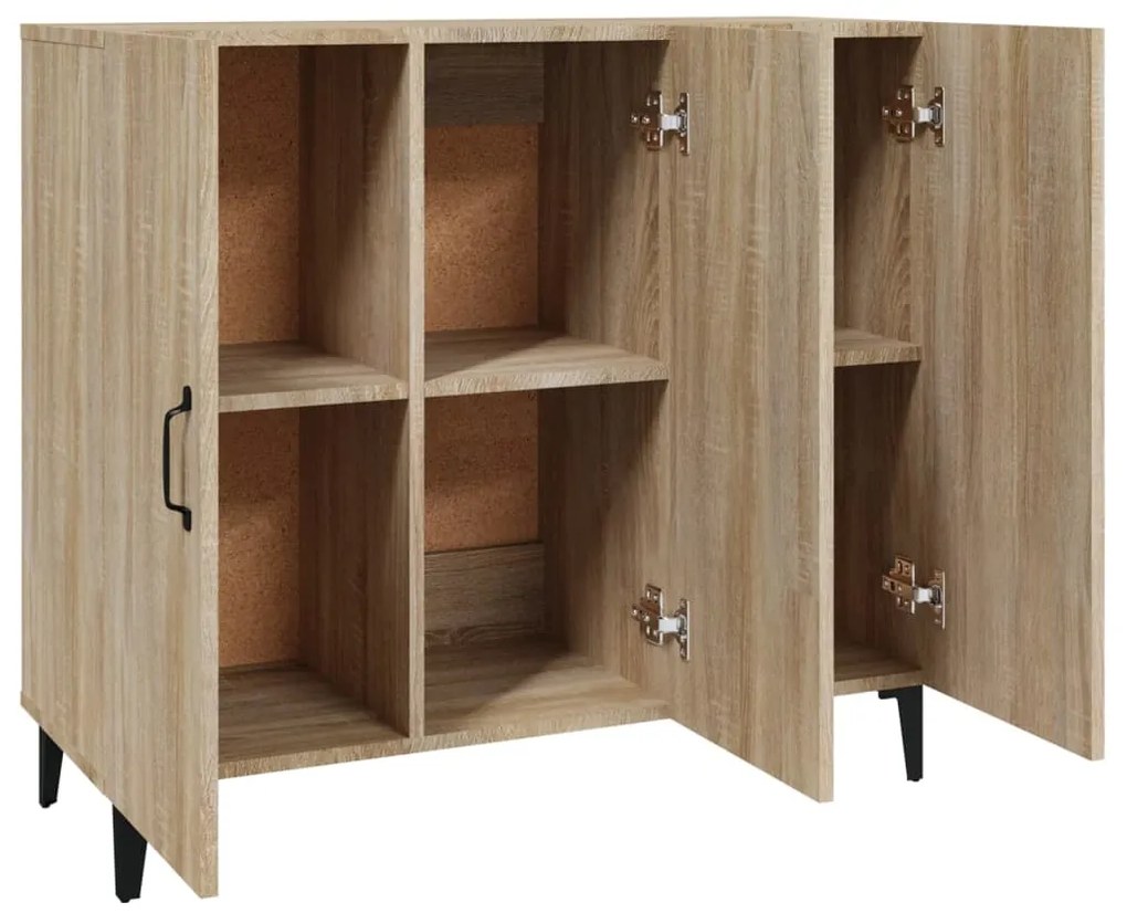 Credenza Rovere Sonoma 90x34x80 cm in Legno Multistrato