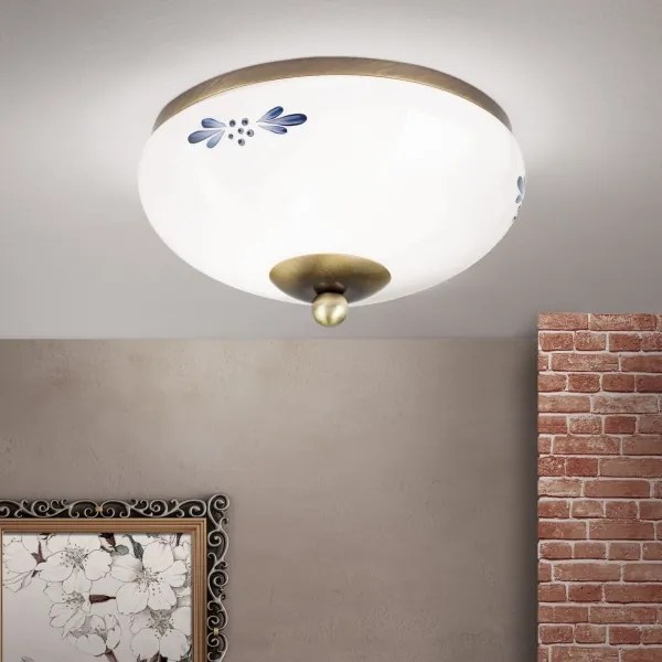 Orion DL 7-672 - Plafoniera LANDHAUS 1xE27/60W/230V Ø 21 cm bronzo/bianco