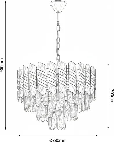 Brilagi - Lampadario a catena CRISTAL 5xE14/40W/230V Ø 38 cm