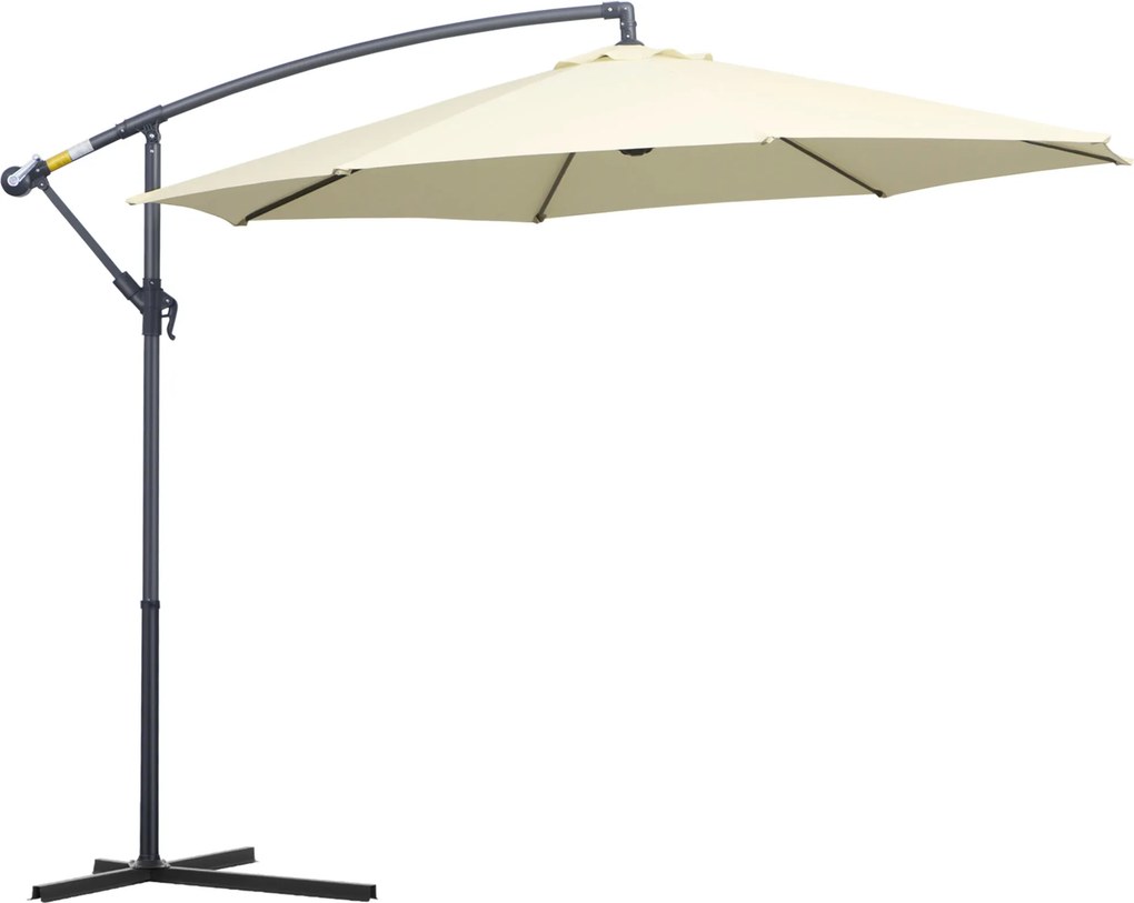 Ombrellone Decentrato da Giardino in Alluminio 3M con Protezione UV Beige...