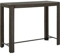 Tavolo Bar da Giardino Marrone 140,5x60,5x110,5 cm Polyrattan 45876