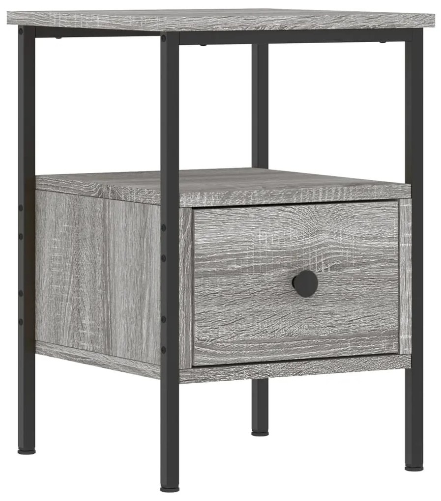 Comodini 2pz grigio sonoma 34x36x50 cm in legno multistrato