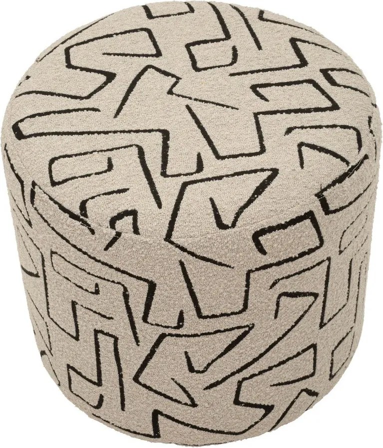 Poggiapiedi beige con rivestimento in bouclé Nairobi – Mauro Ferretti