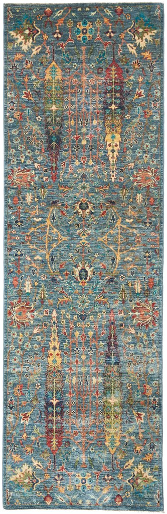 Samarkand Tappeto orientale 80x240 Blu (Pakistan) Annodato A Mano