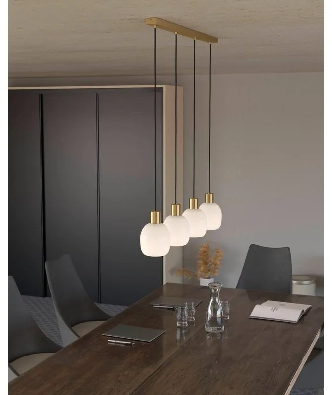 Lampadario Glamour Manzanares oro cristallo 4x E27 EGLO