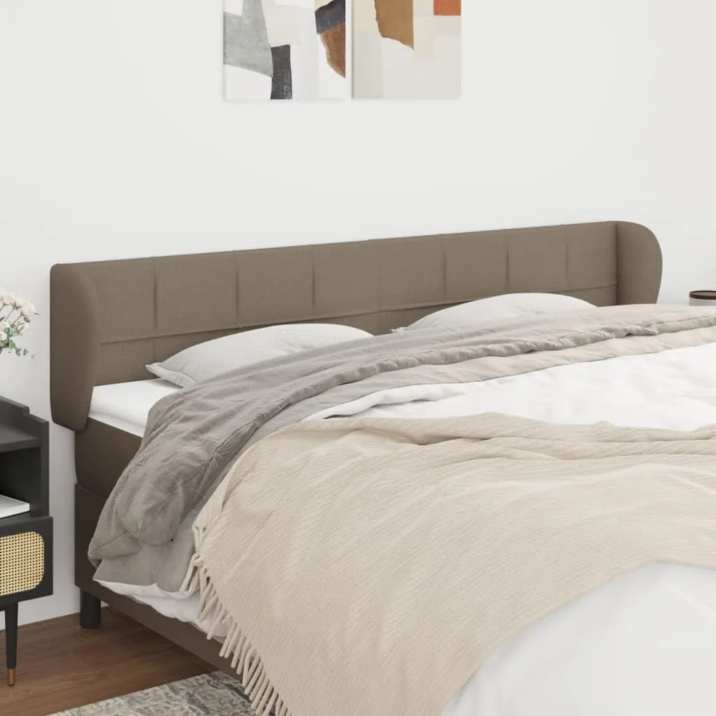Testiera Ad Orecchio Tortora 183x23x78/88 Cm İn Tessuto /