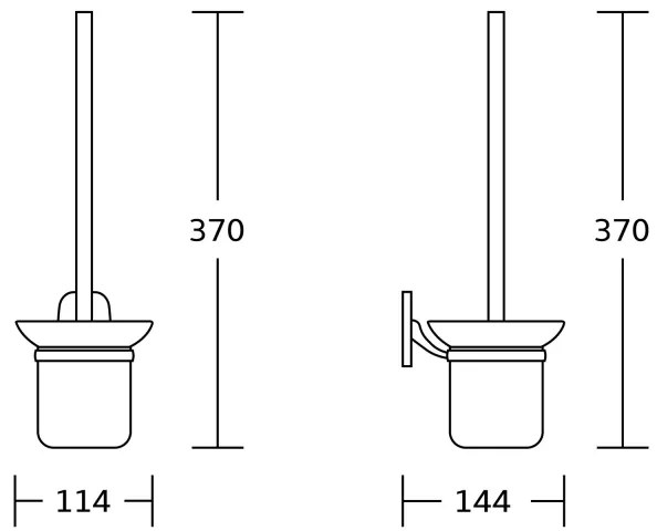 Aqualine - Scopino a parete RUMBA bianco latte vetro/cromo lucido
