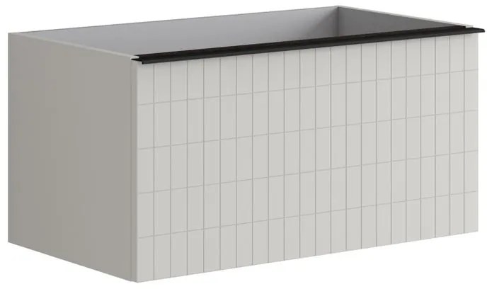 Mobile da bagno da fissare sotto lavabo L 80 x H 40 x P 45.5 cm grigio, 2 cassetti Pixel grid