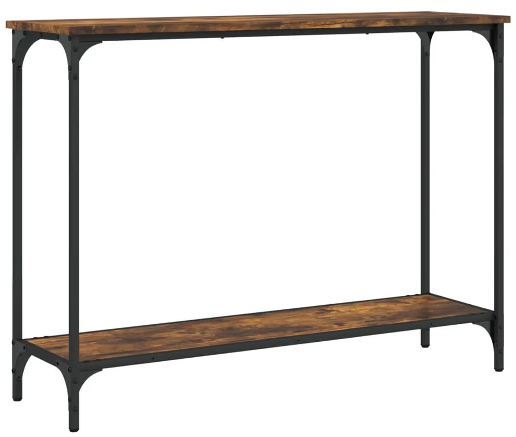 Tavolino consolle rovere fumo 101x30,5x75 cm legno multistrato