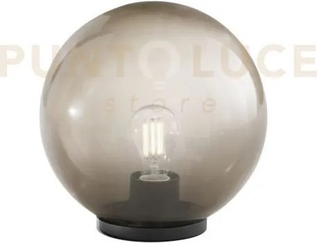 Lumetto polly sfera grigio montatura nera 1 luce attacco e27 ip44 3...