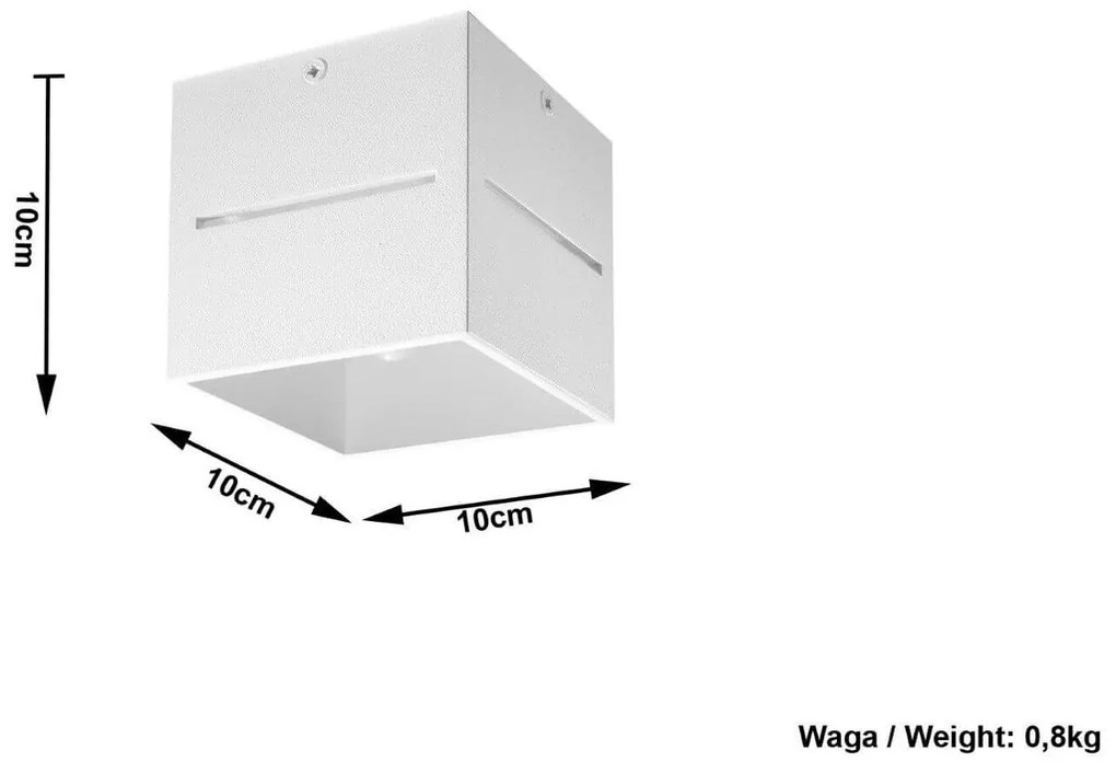 Plafoniera Quadrata da Soffitto in Alluminio LOBO G9 Bianca da interno