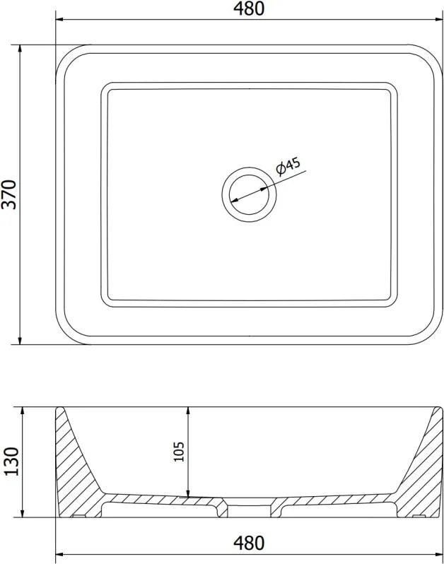 Mexen Catia lavabo da appoggio 48 x 37 cm, bianco - 21314800