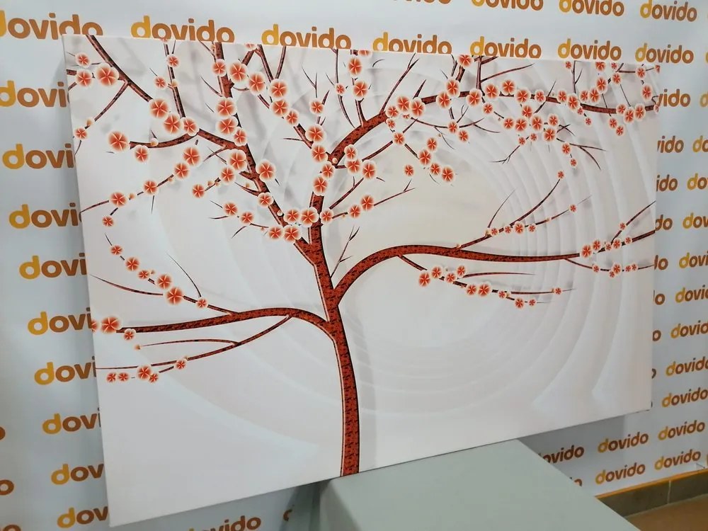 Quadro su tela – Albero moderno su sfondo astratto