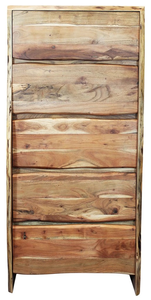 ROUGHT - cassettiera con 5 cassetti in legno