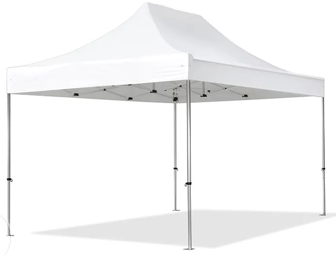 TOOLPORT 3x4,5m gazebo pieghevole PES con laterali (finestre panoramiche), PROFESSIONAL alluminio, bianco - (600202)