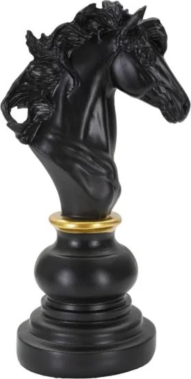 Cavallo Nero E Oro Cm 14X11X27
