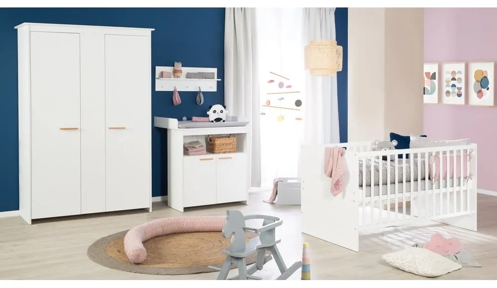 Armadio per bambini bianco 119x190x52 cm Anton – Roba