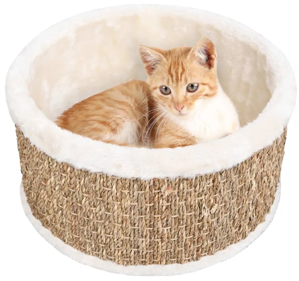 Cestino Rotondo Per Gatti 36 Cm İn Giunco /