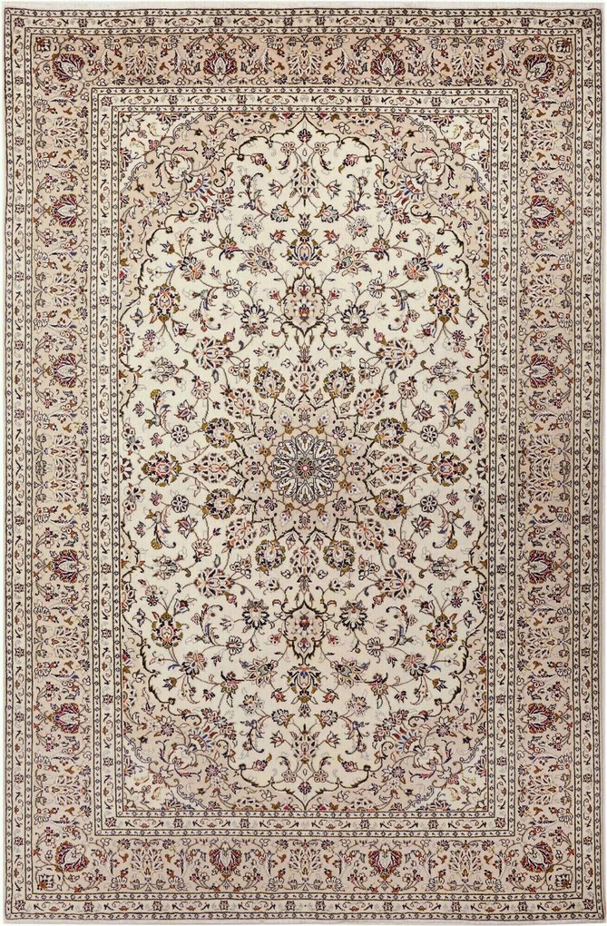 Kashan Tappeto 200 x 300 Beige (Iran) Annodato A Mano