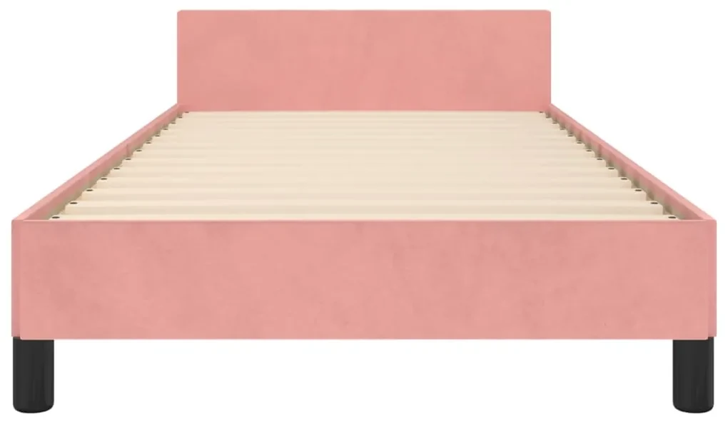 Giroletto con testiera rosa 80x200 cm in velluto